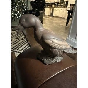 Ceramic Brown Mallard Duck Figurine 6.5”x 8” Decor B1